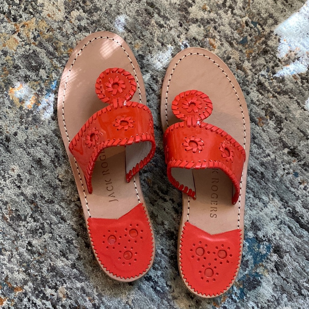 Jack Rogers red patent sandal